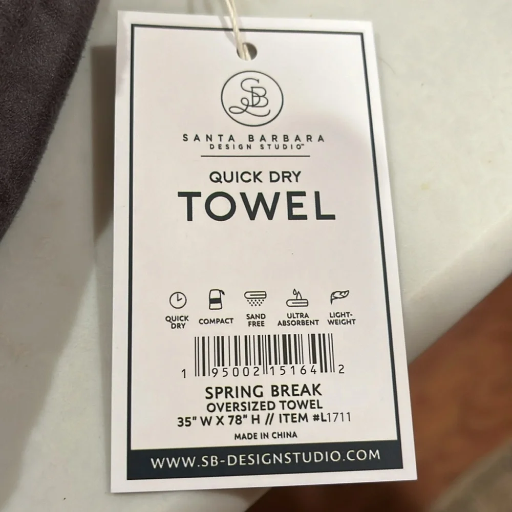 Quick Dry Oversized Beach Towel - Spring Break/NWT